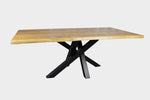 Serie "MAXIM" | Baumkantentisch - Eiche - inkl. Tischbein Spider - versch. Größen | Länge: 160 - 300 cm | Breite: 90 -100 cm - massivholztisch-manufaktur.de