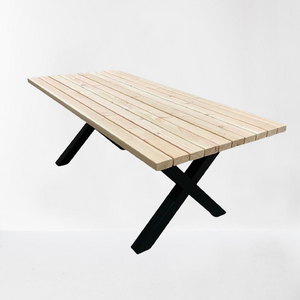 Serie "Andy" | Gartentisch- Eiche - inkl. Tischbein X-Form - versch. Größen