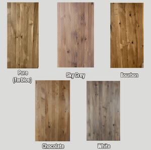 Serie "UNA" | Massivholztisch Rund - Eiche - inkl. Tischbein Matrix - versch. Größen und Farben | Durchmesser: 100 - 160 cm