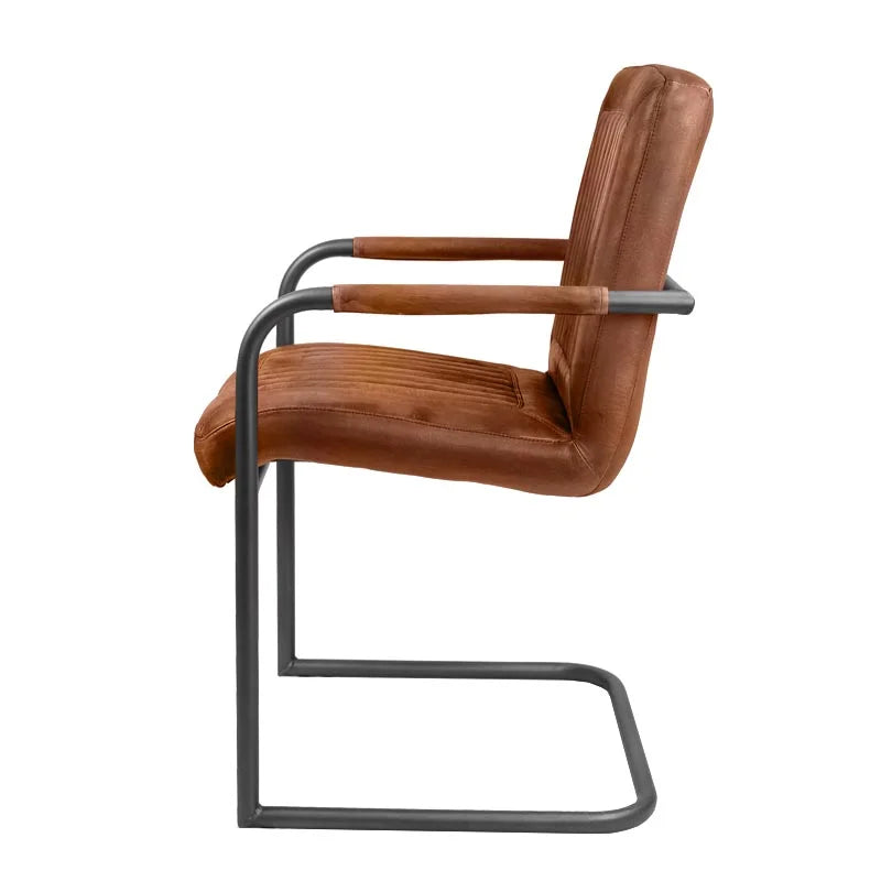 Schwingstuhl Diner Cognac Rundgestell Arm