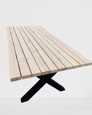 Serie "Andy" | Gartentisch- Eiche - inkl. Tischbein X-Form - versch. Größen