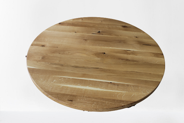 Serie "UNA" | Massivholztisch Rund - nur Tischplatte ohne Gestell - Eiche - versch. Größen und Farben | Durchmesser: 100 - 160 cm